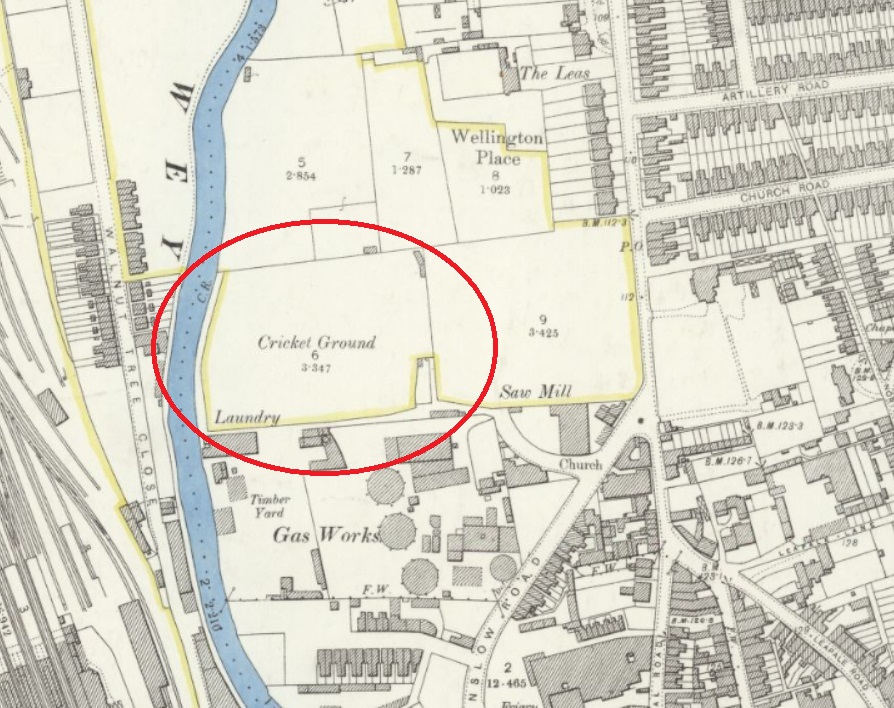 Guildford - Working Mens Cricket Ground : Map credit National Library of Scotland